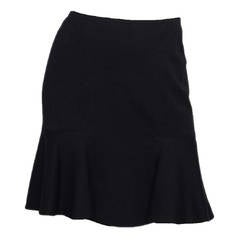 Alaia Black Wool Short Skirt W/ Flare sz 42 12
