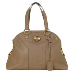 YSL YVES SAINT LAURENT Taupe Leather Large Muse Tote Bag GHW rt. $1, 690