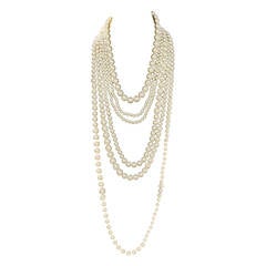CHANEL 6 Strand Faux Pearl Infinity Necklace NIB RT $3, 675
