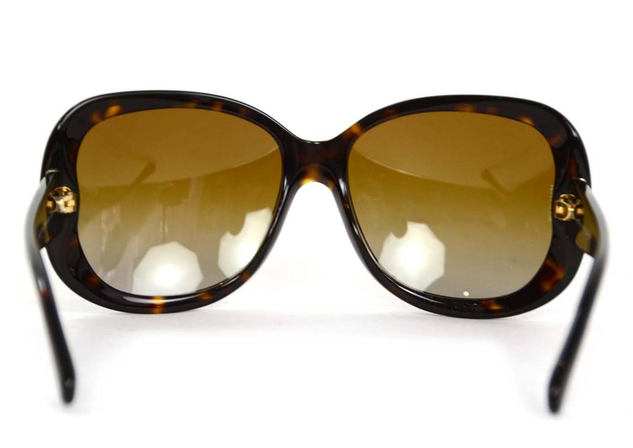 CHANEL Brown Tortoise Shell Frame Polarized Sunglasses 1