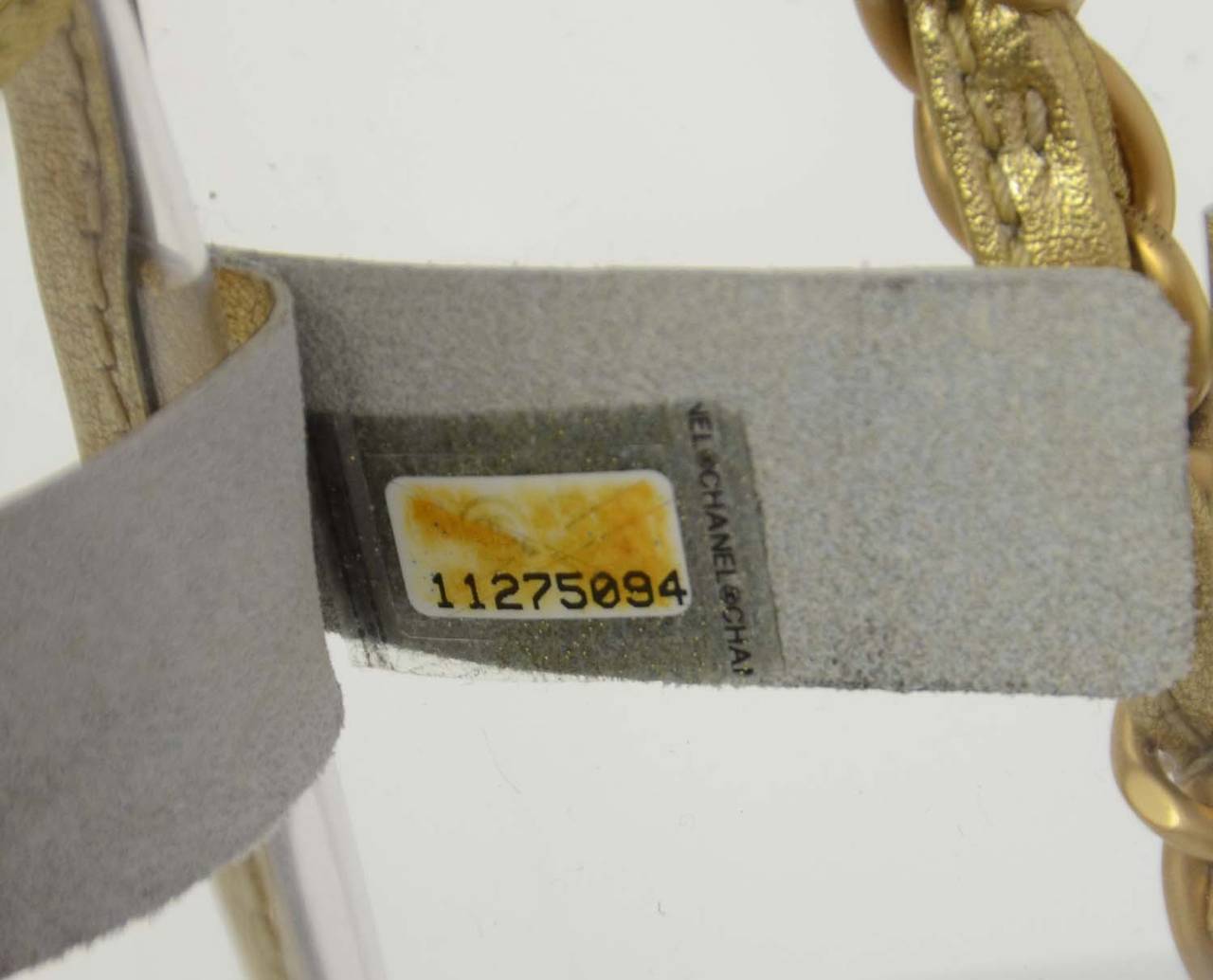 CHANEL Clear Flap Bag W/ Gold Metallic Trim & Brushed Gold Hardware c. 2007 2