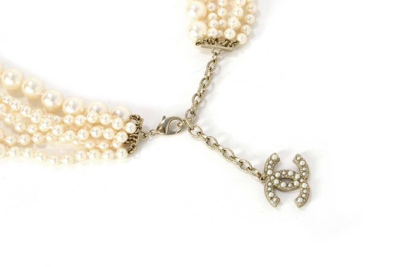 CHANEL 6 Strand Faux Pearl Infinity Necklace NIB RT $3, 675 In New Condition In New York, NY