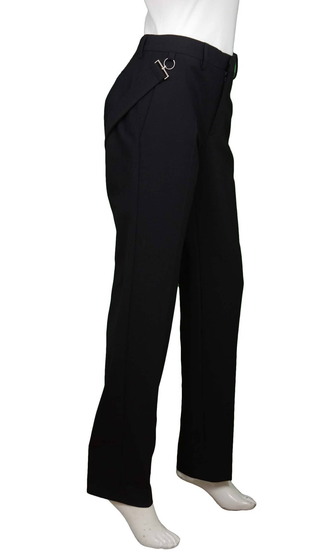 GIVENCHY Black NWT Trousers W/ Belt Detail RT $1250 In New Condition In New York, NY