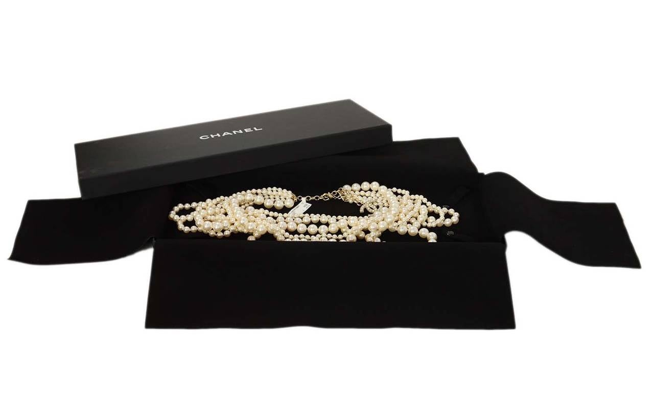 CHANEL 6 Strand Faux Pearl Infinity Necklace NIB RT $3, 675 1