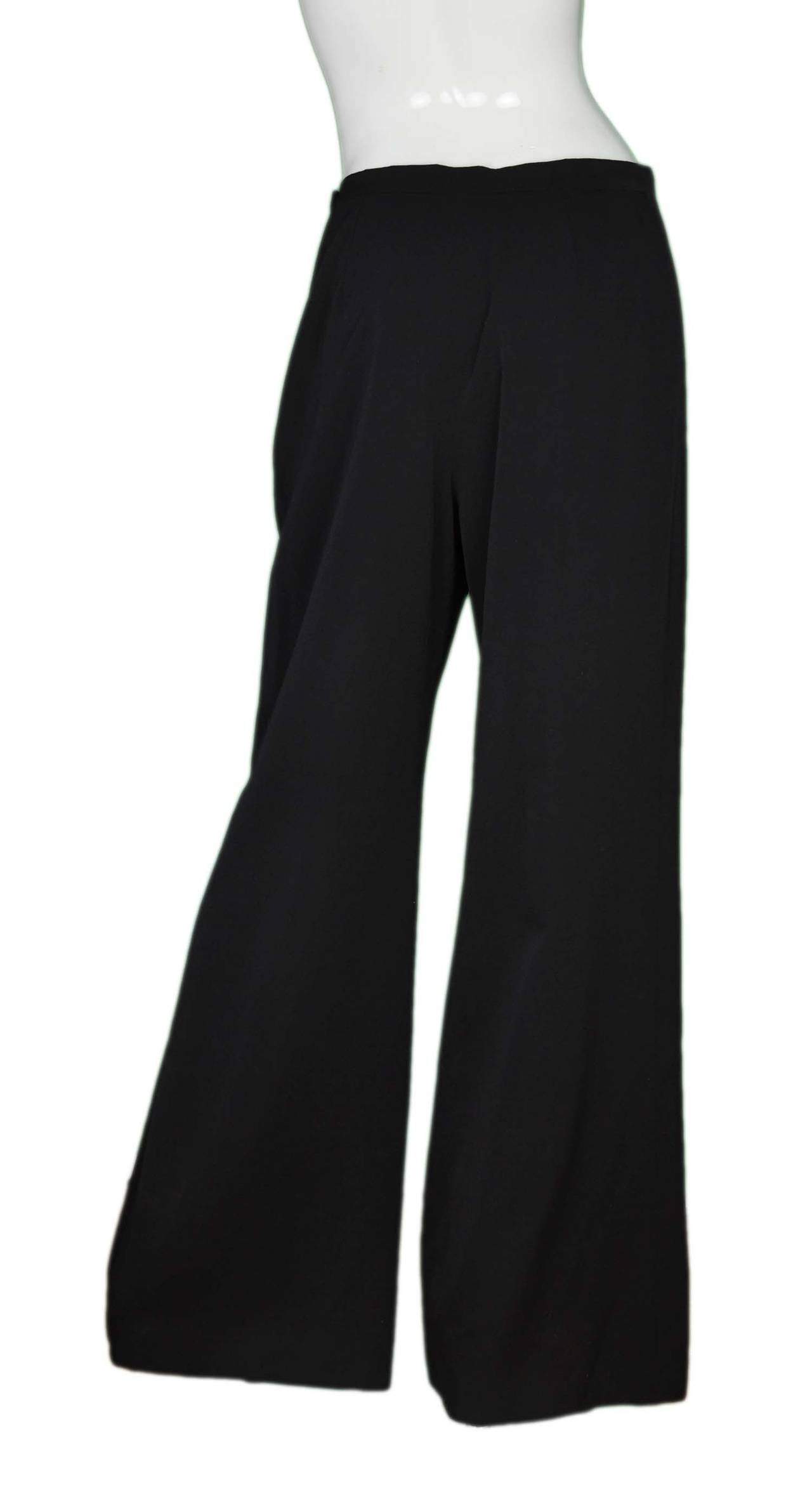 CHANEL Black Wide Leg Pants sz. 40 In New Condition In New York, NY