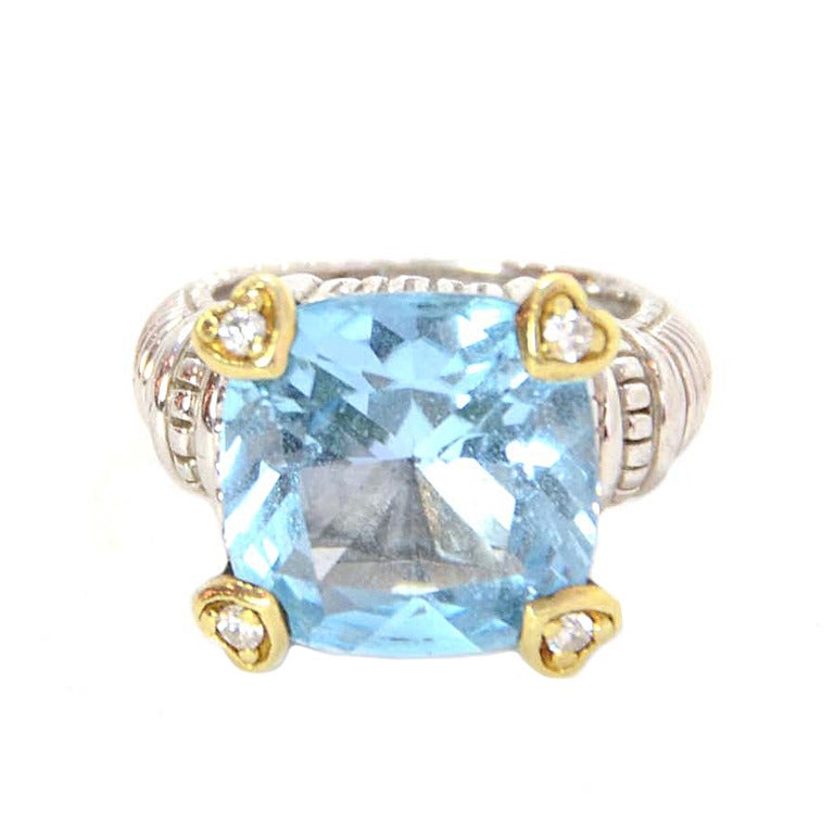 Judith Ripka Turquoise Quartz Diamond Fontaine Ring
