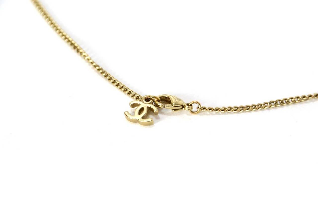 Women's Chanel 2014 Goldtone Textured CC Charm Necklace