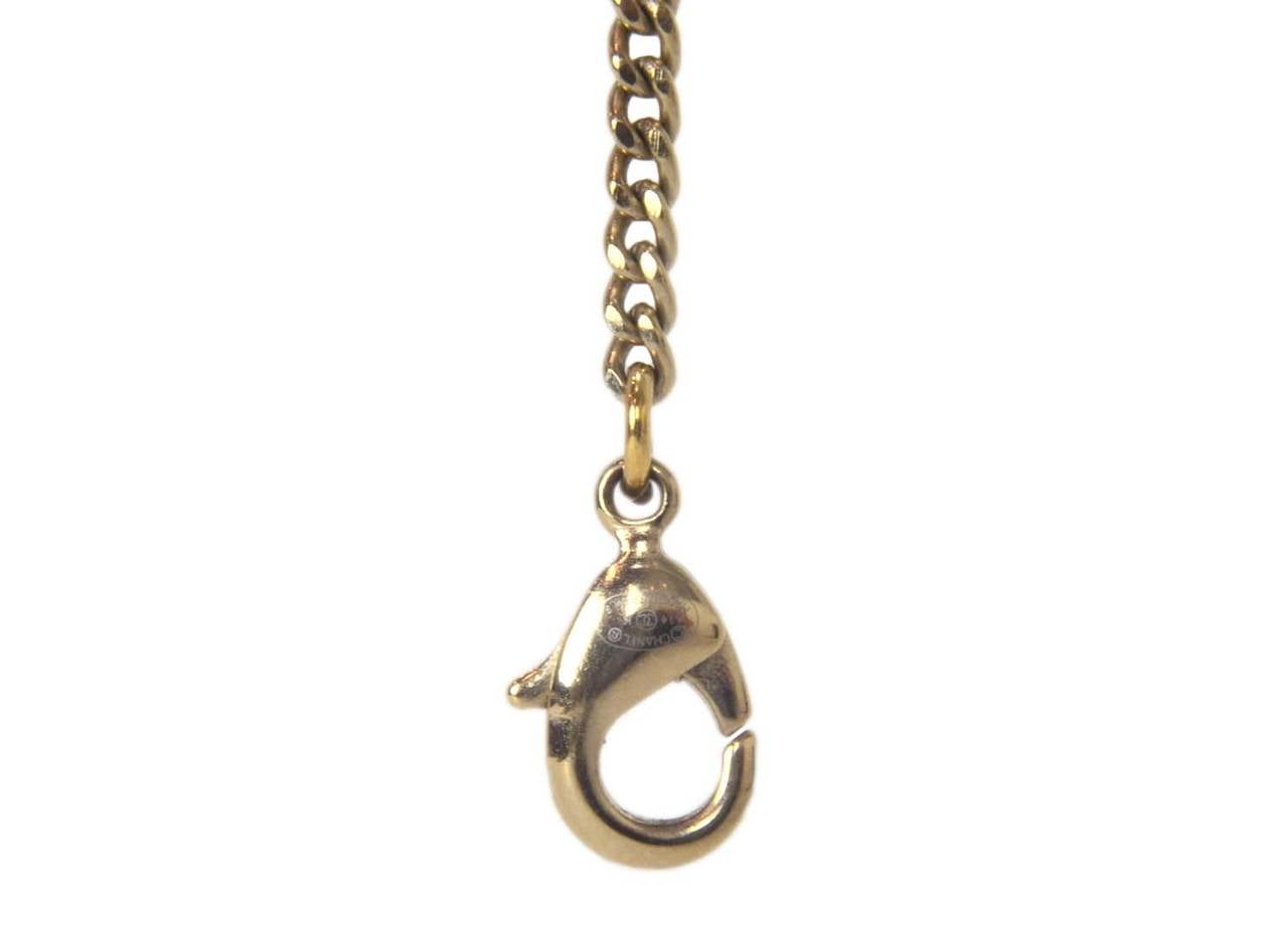 Chanel 2014 Goldtone Textured CC Charm Necklace 1