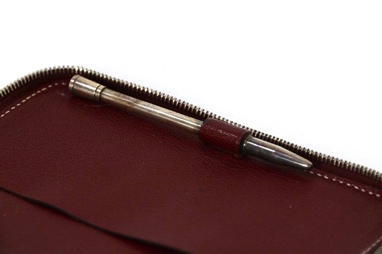 Hermes 2002 Burgundy Alligator Zip Around Agenda 1