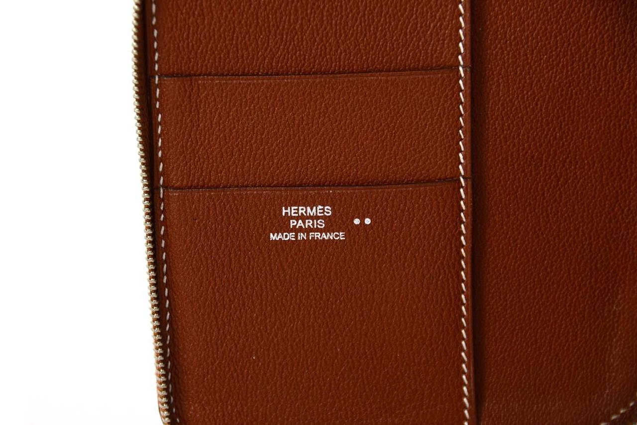 Hermes 2006 Cognac Nilo Crocodile Zip Around GM Agenda 2