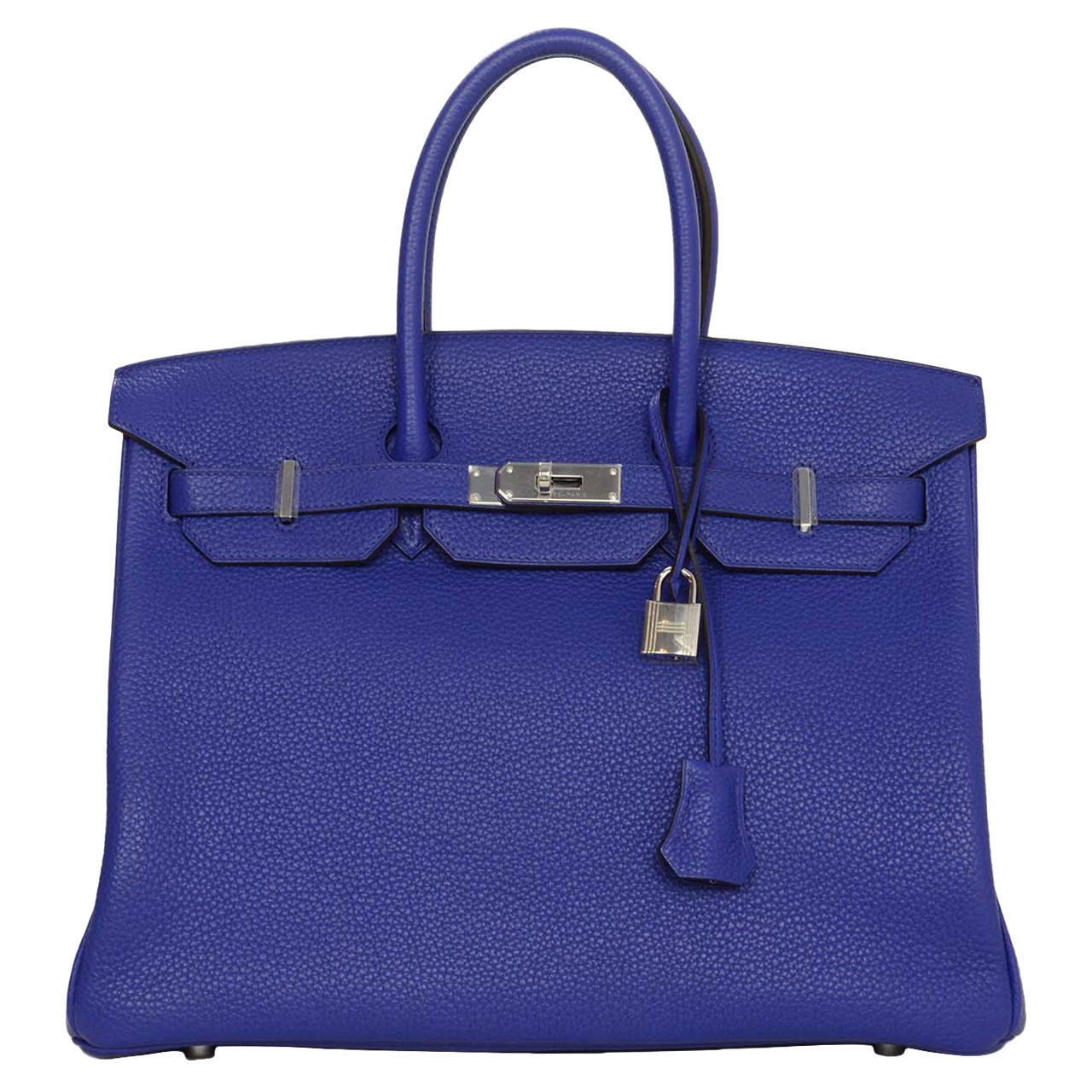 HERMES NIB 2014 Blue Electric Togo Leather 35cm Birkin Bag PHW