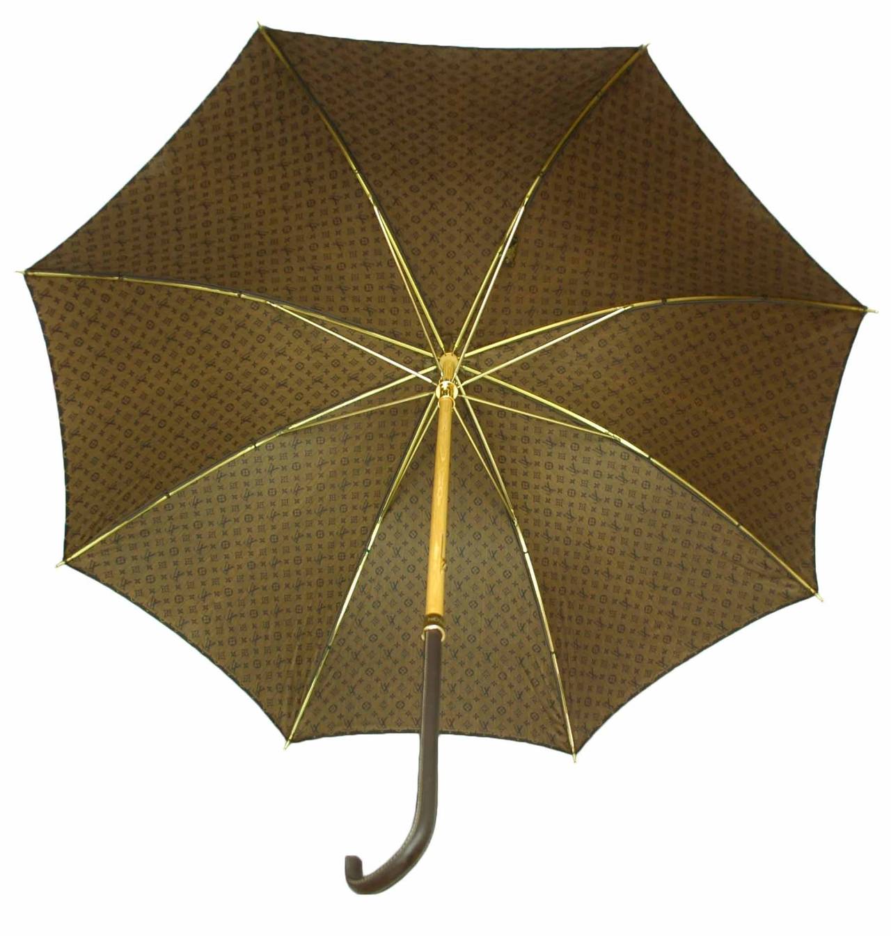 Women's or Men's LOUIS VUITTON Brown Monogram Parasol Sun Umbrella rt.$805
