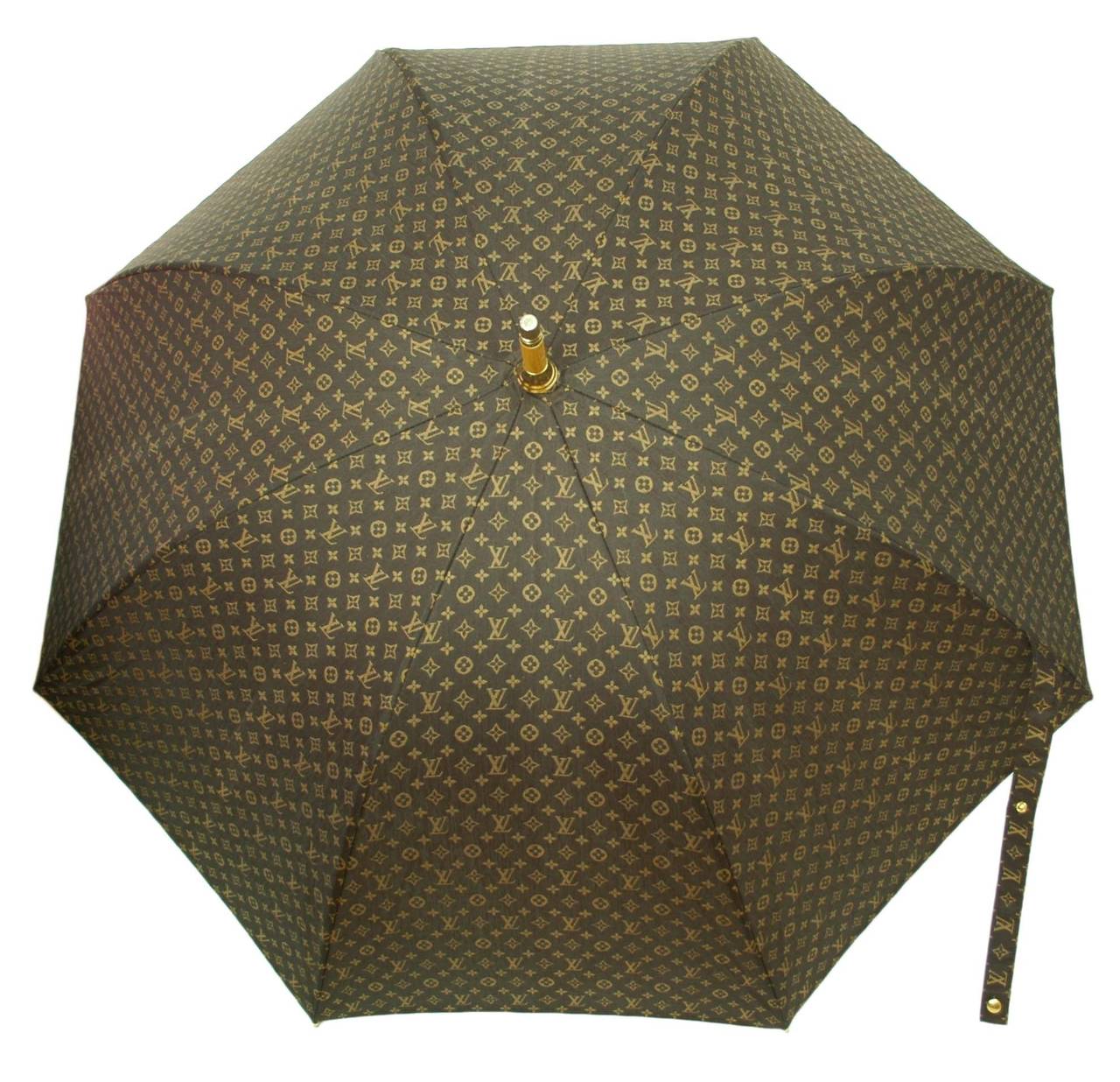 LOUIS VUITTON Brown Monogram Parasol Sun Umbrella rt.$805 1