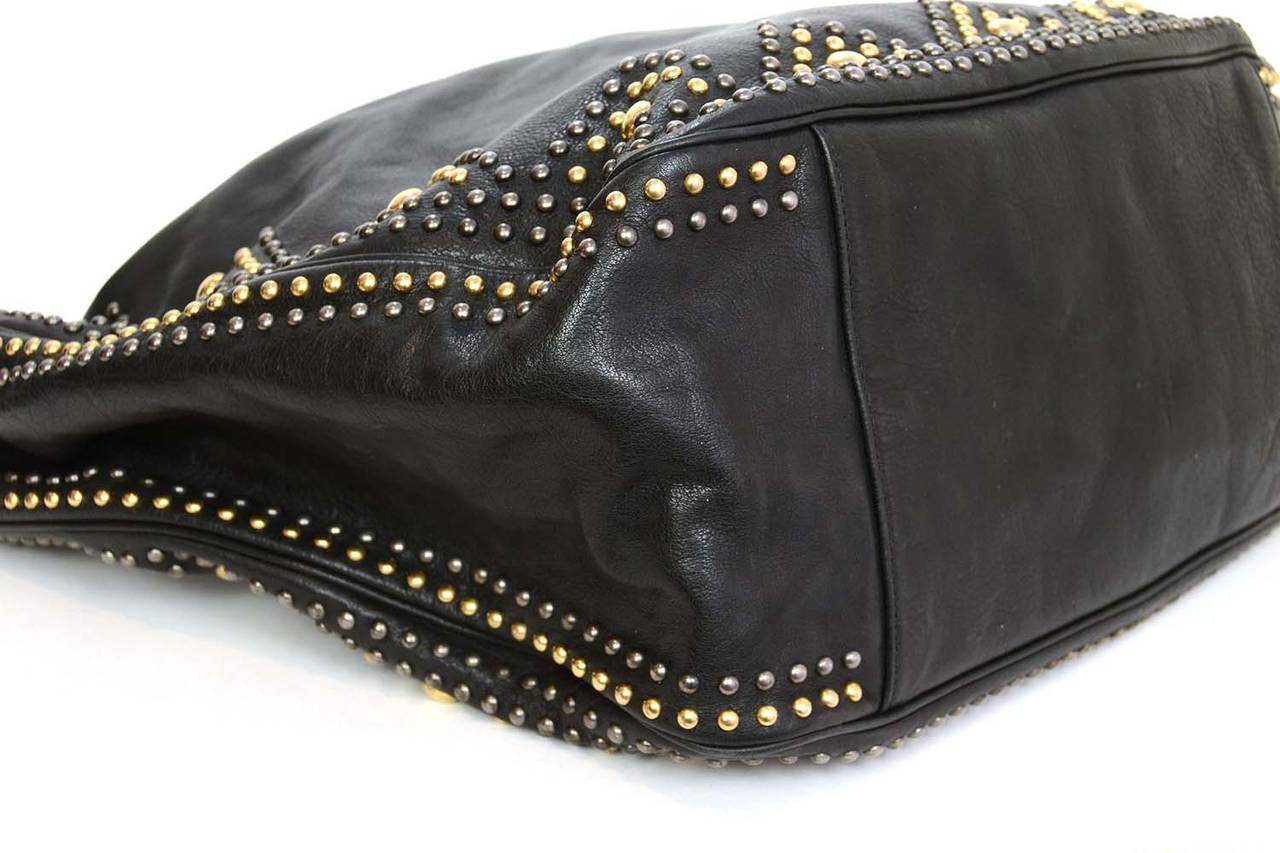 ysl large black hobo leather bag  