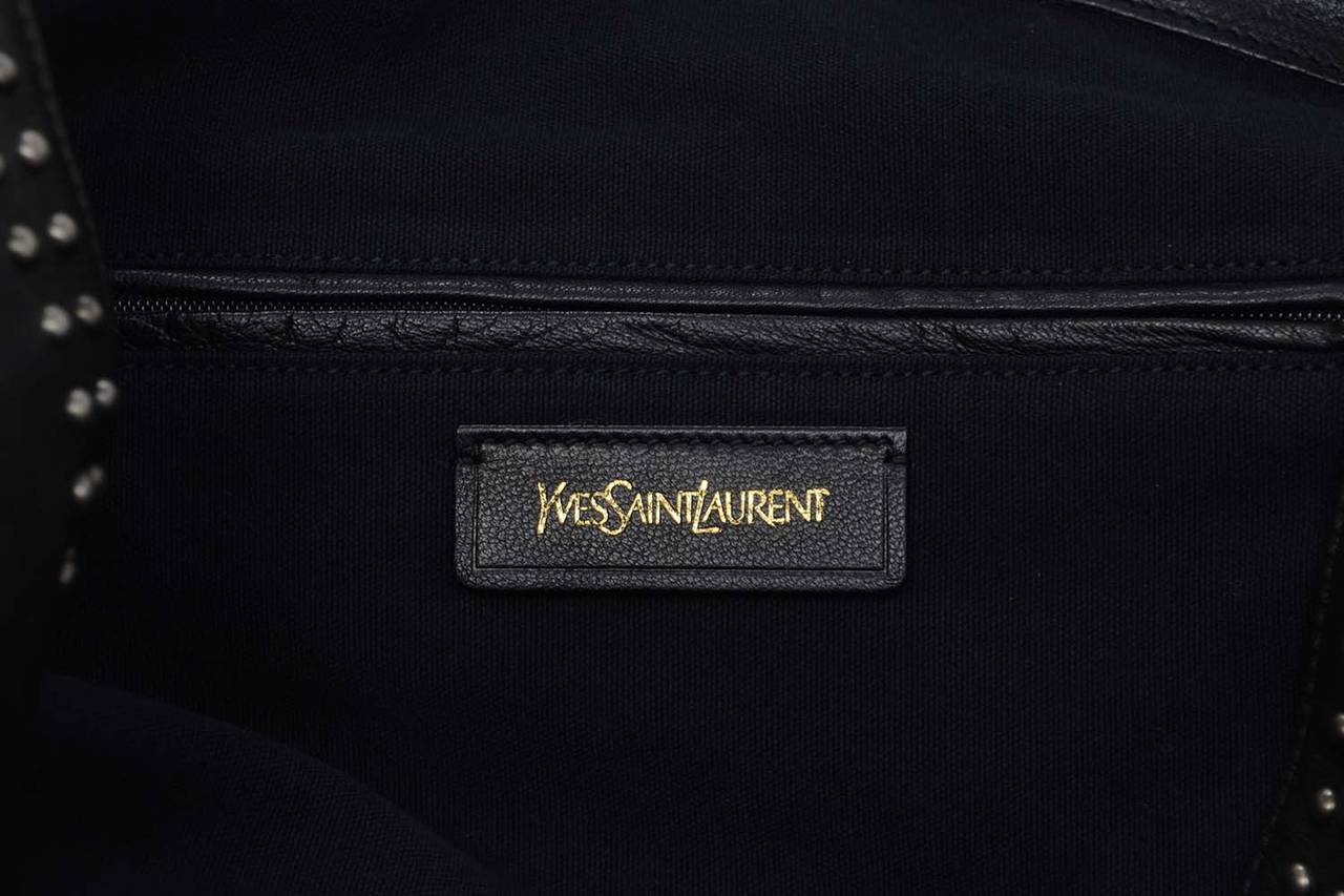 YSL YVES SAINT LAURENT Black Leather Roady Studded Hobo Bag rt. $2, 295 1