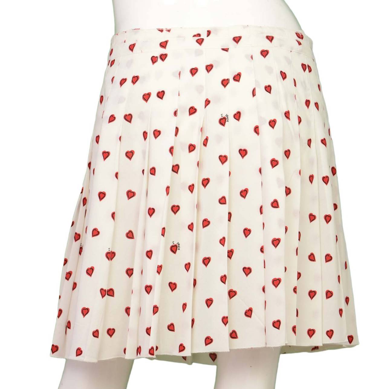 white and red heart skirt
