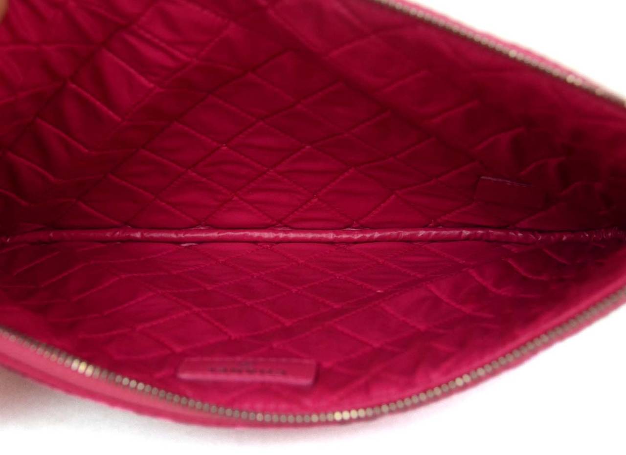 CHANEL 2015 Hot Pink Perforated Lambskin 