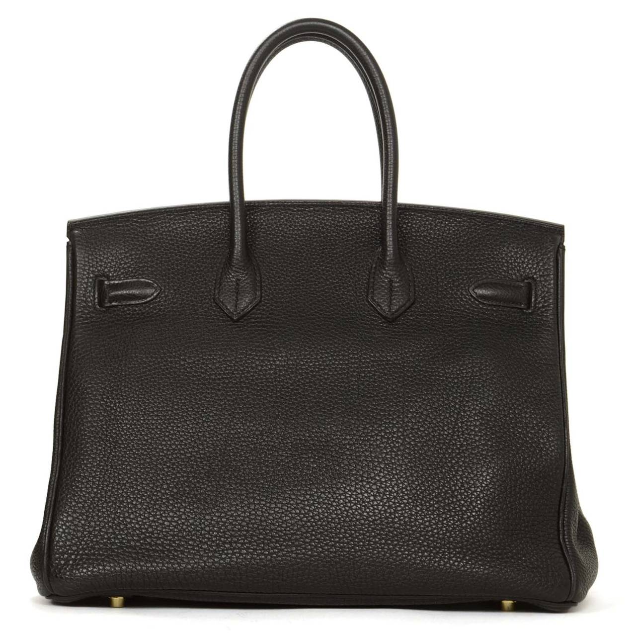 Hermes 2011 Black Clemence Leather 35 cm Birkin Bag GHW
Features double rolled leather handles and draw strap closure

-Made in: FRANCE
-Year of Production: 2011
-Color: Black
-Hardware: Gold plated
-Materials: Clemence leather and