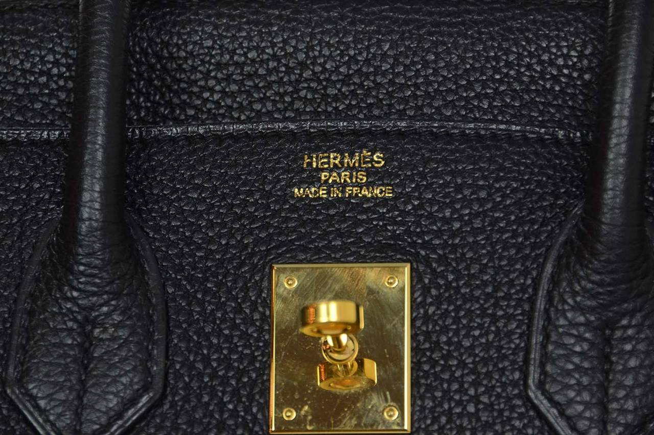 HERMES 2011 Black Clemence Leather 35 cm Birkin Bag GHW 5