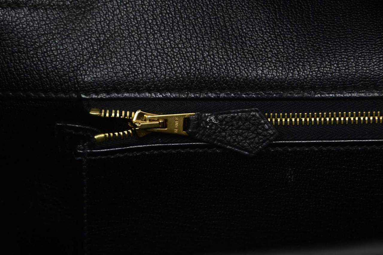 HERMES 2011 Black Clemence Leather 35 cm Birkin Bag GHW 2