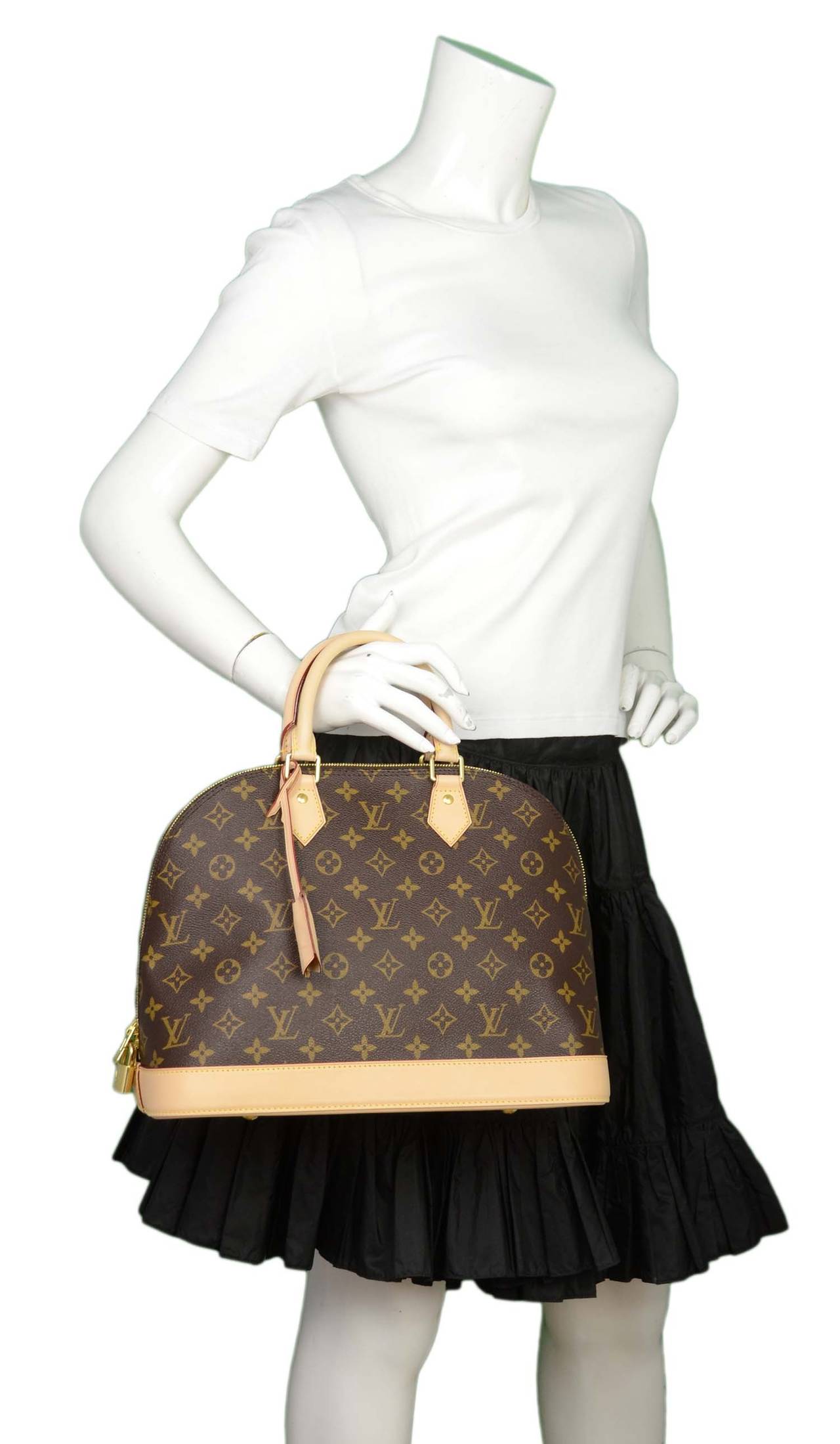 LOUIS VUITTON 2015 Coated Canvas Alma MM Bag rt $1, 810 6