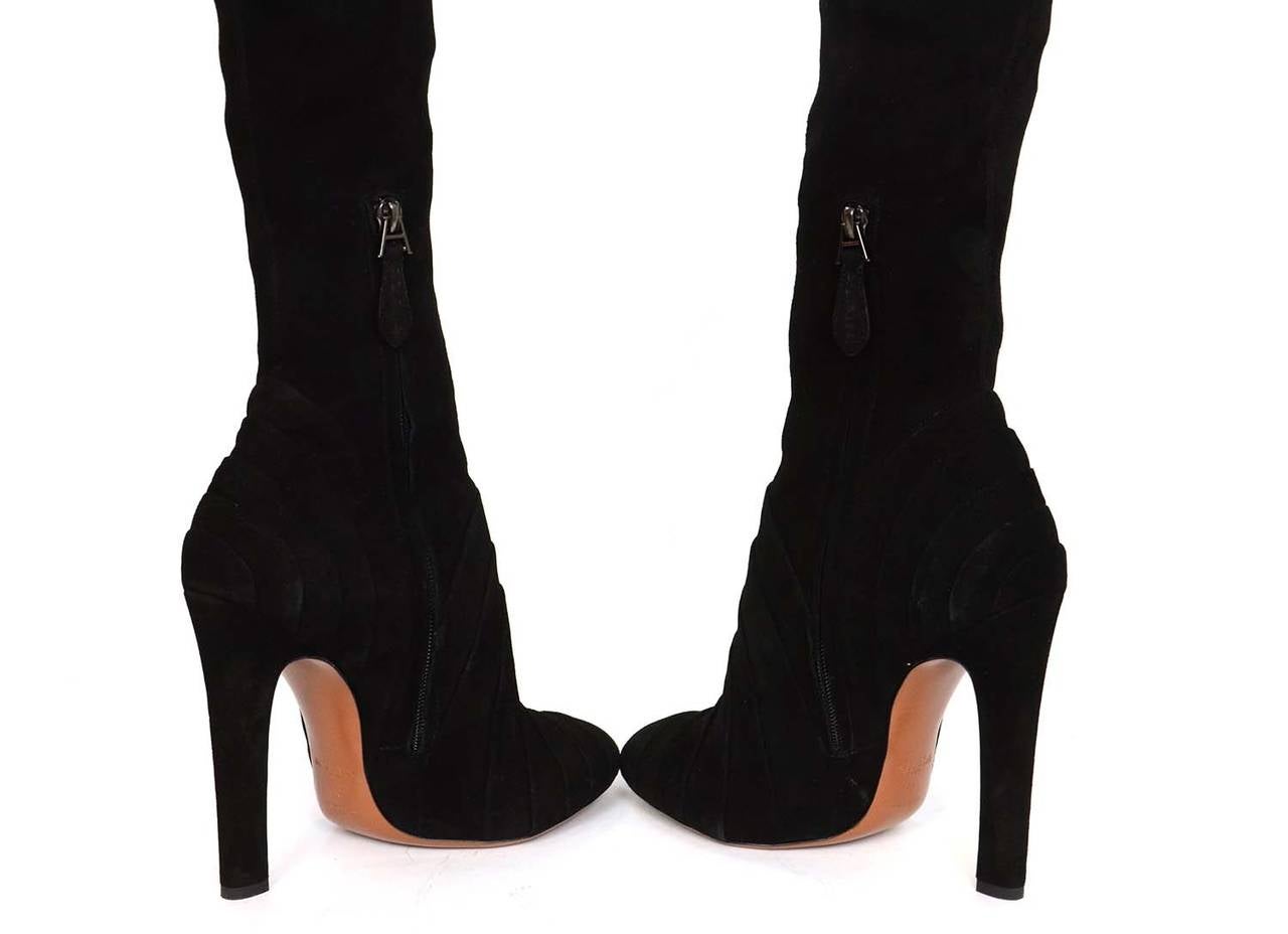 ALAIA Black Stretch-Suede Over-the-Knee Boots sz 40 rt $3, 540 In Excellent Condition In New York, NY