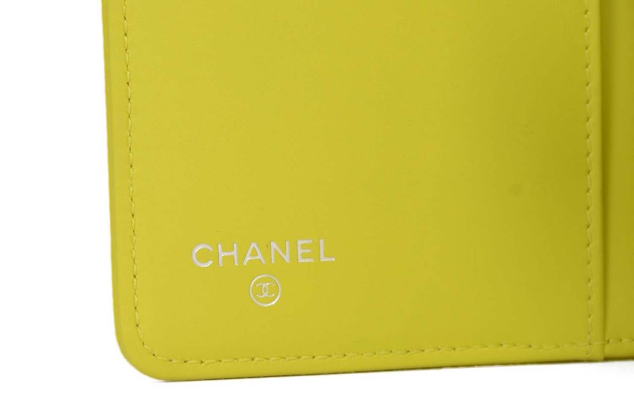 CHANEL Yellow Caviar Wallet w/ Stitched CC 1