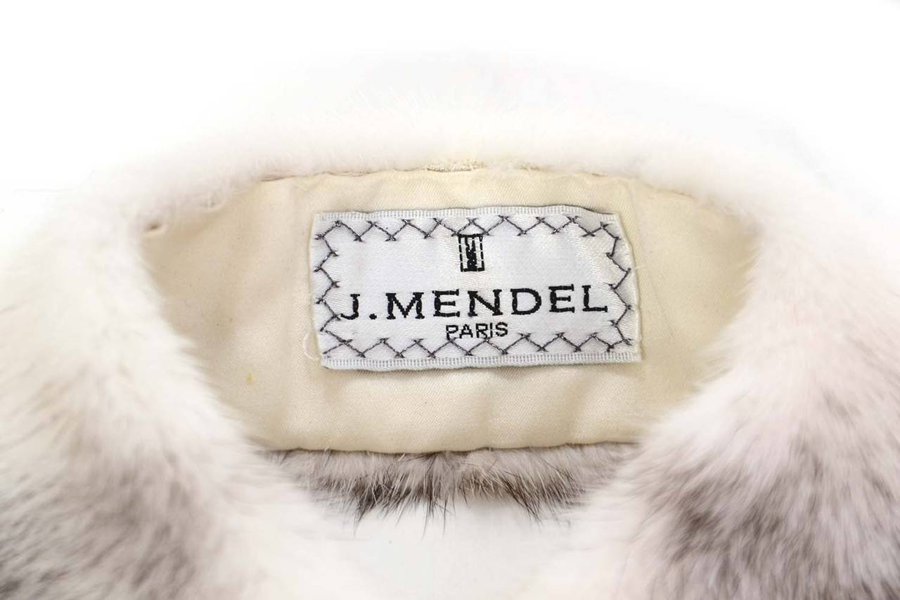 J. MENDEL Grey/White Mink Fur Collar w/Beading Accent In Excellent Condition In New York, NY
