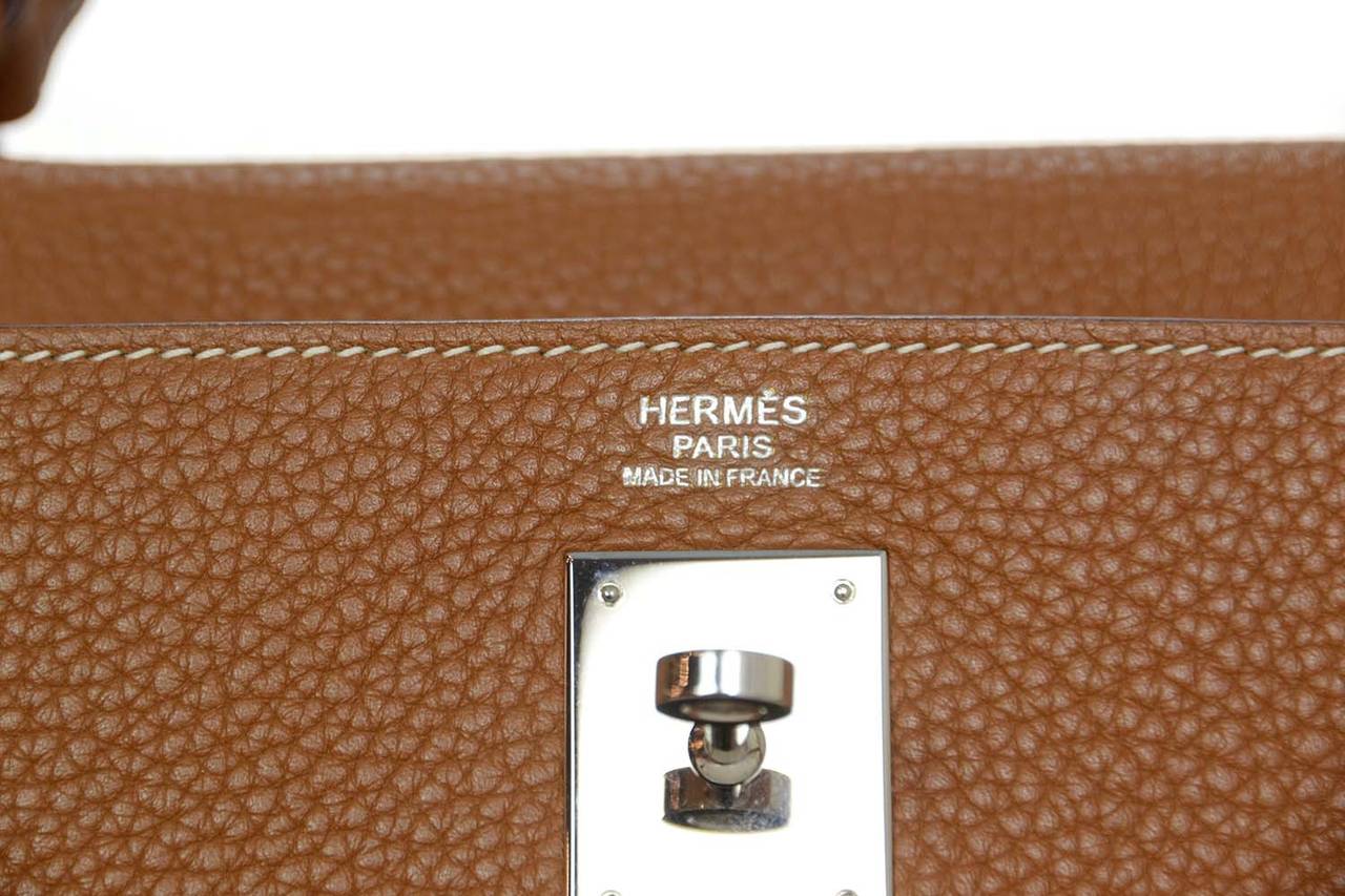 HERMES 2011 Gold Clemence Leather Kelly Bag 32 cm 4