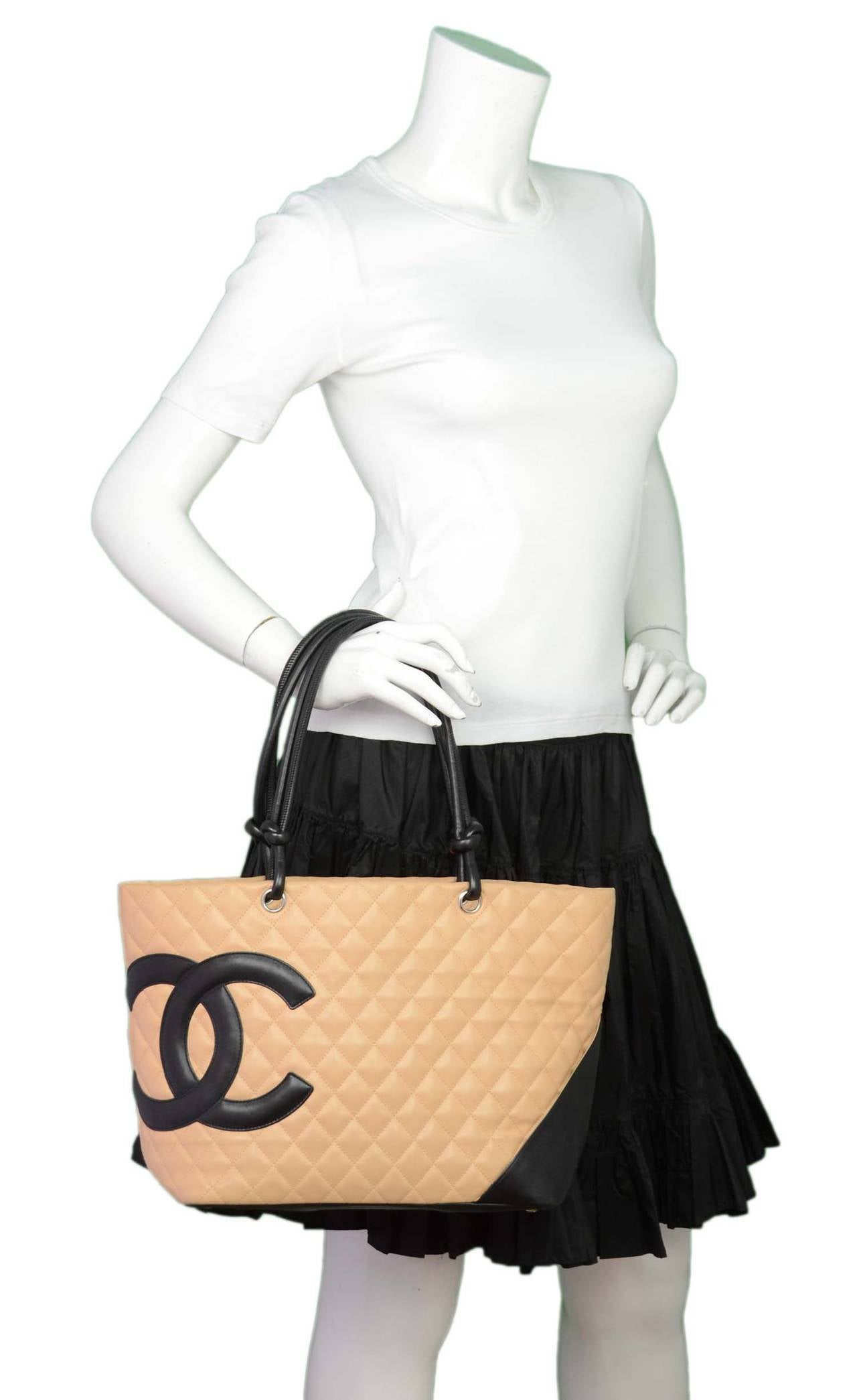 CHANEL Tan/Black Quilted Leather Large Cambon Tote Bag rt $2, 250 5