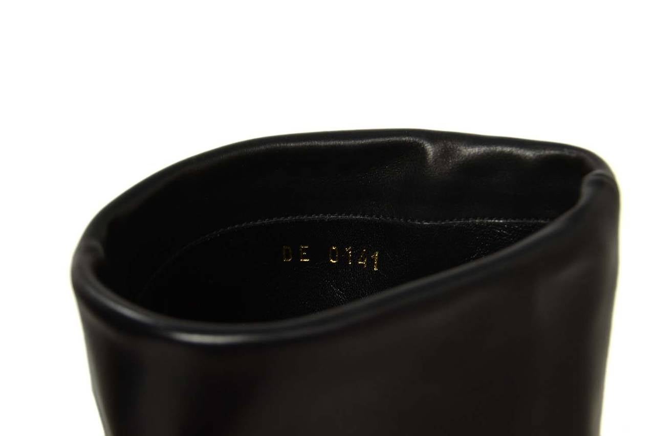 Women's LOUIS VUITTON Black Leather Foldover Ankle Boot sz. 36.5