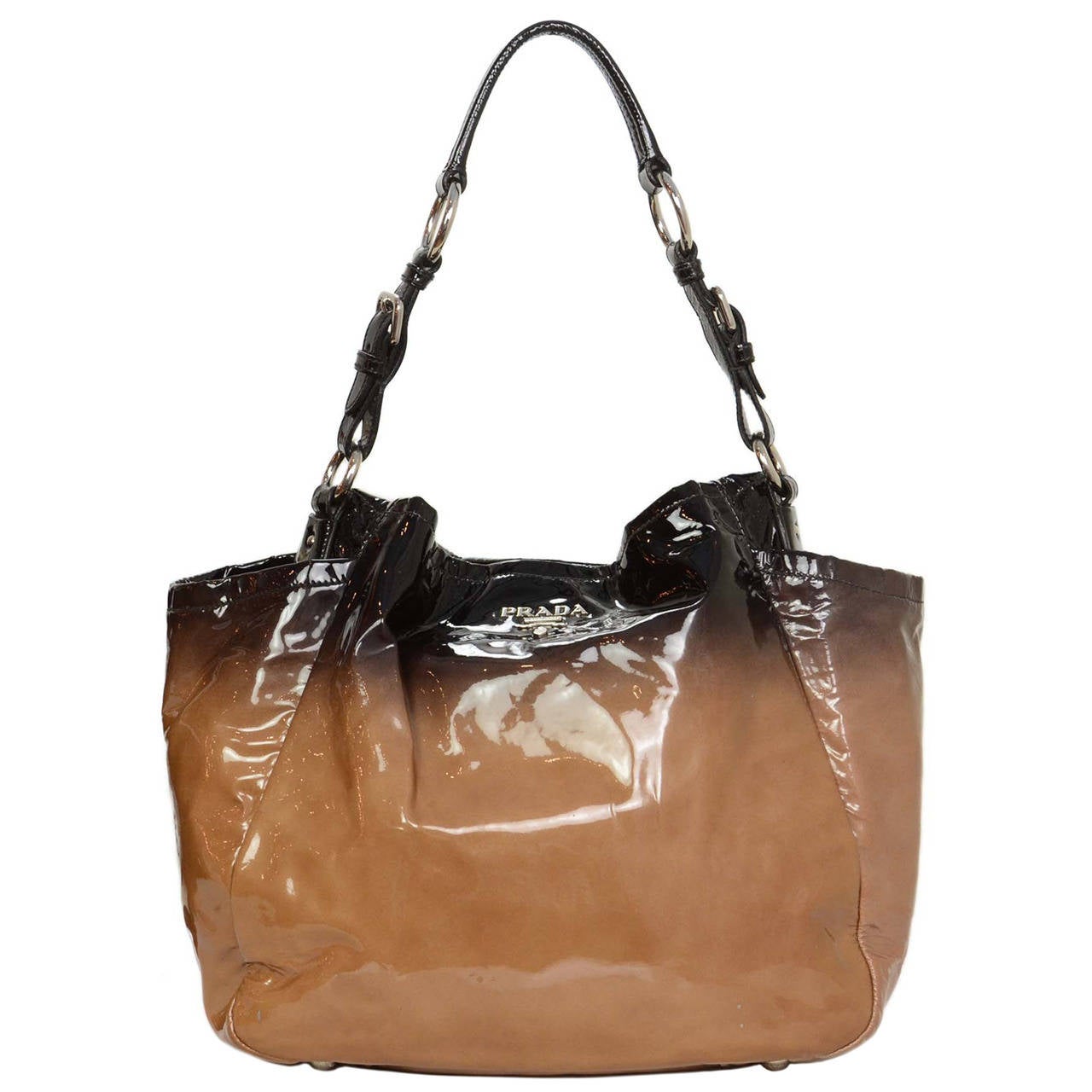 PRADA 2007 Nude to Black Ombre Vernice Sfumata Shoulder Bag rt ...