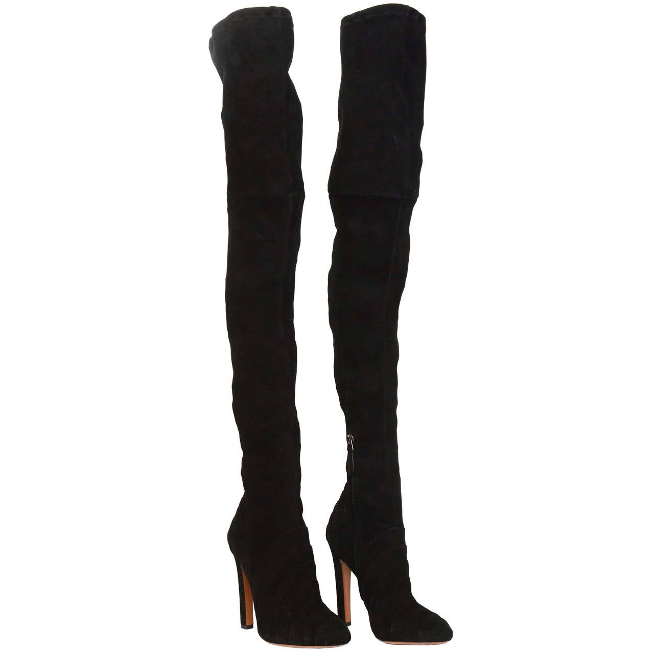 ALAIA Black Stretch-Suede Over-the-Knee Boots sz 40 rt $3,540 at ...