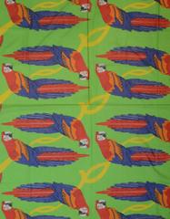Hermes Pareo Green & Blue Parrot Print Cotton Scarf