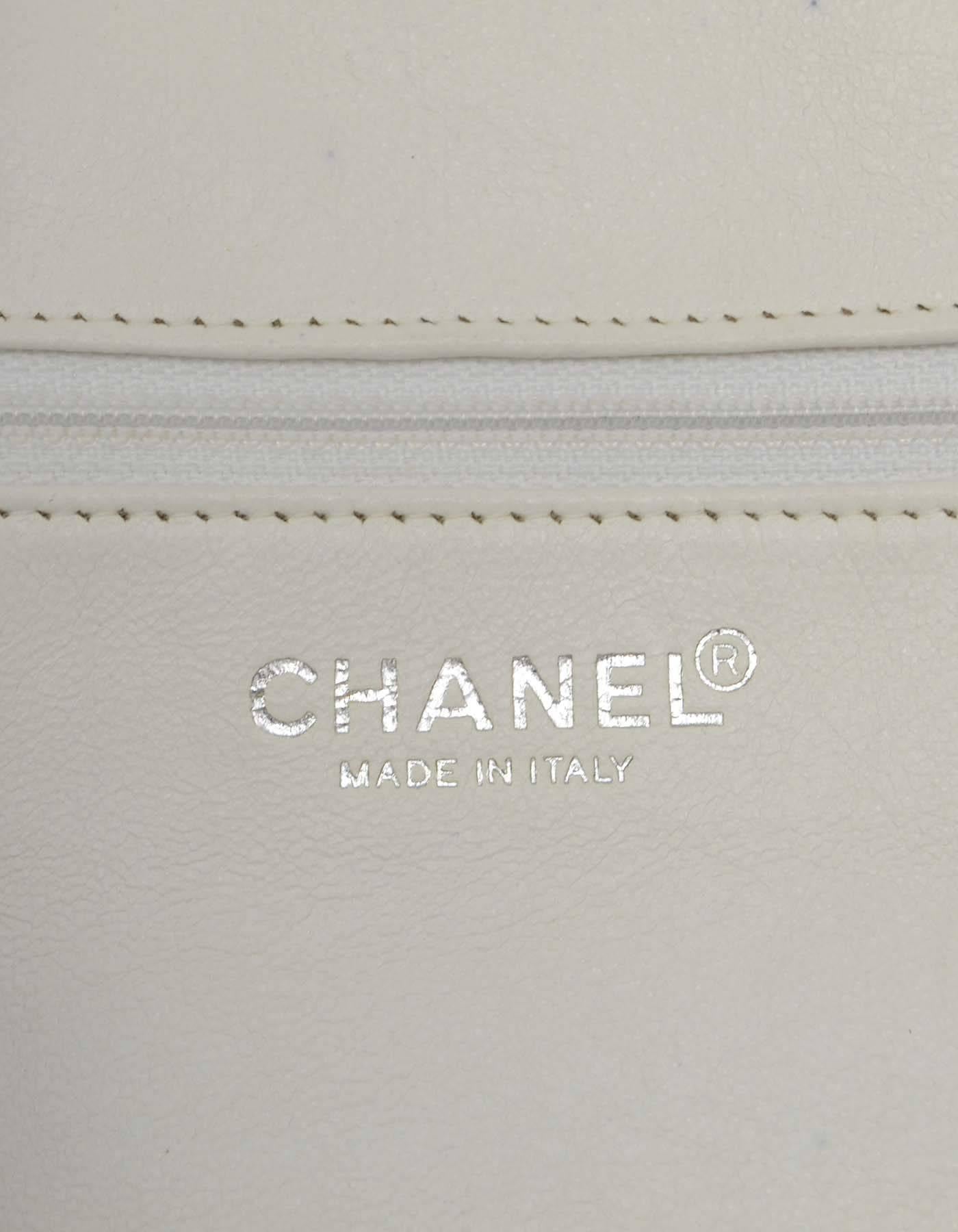 Chanel Grey Quilted Canvas Bowler Bag SHW In Excellent Condition In New York, NY