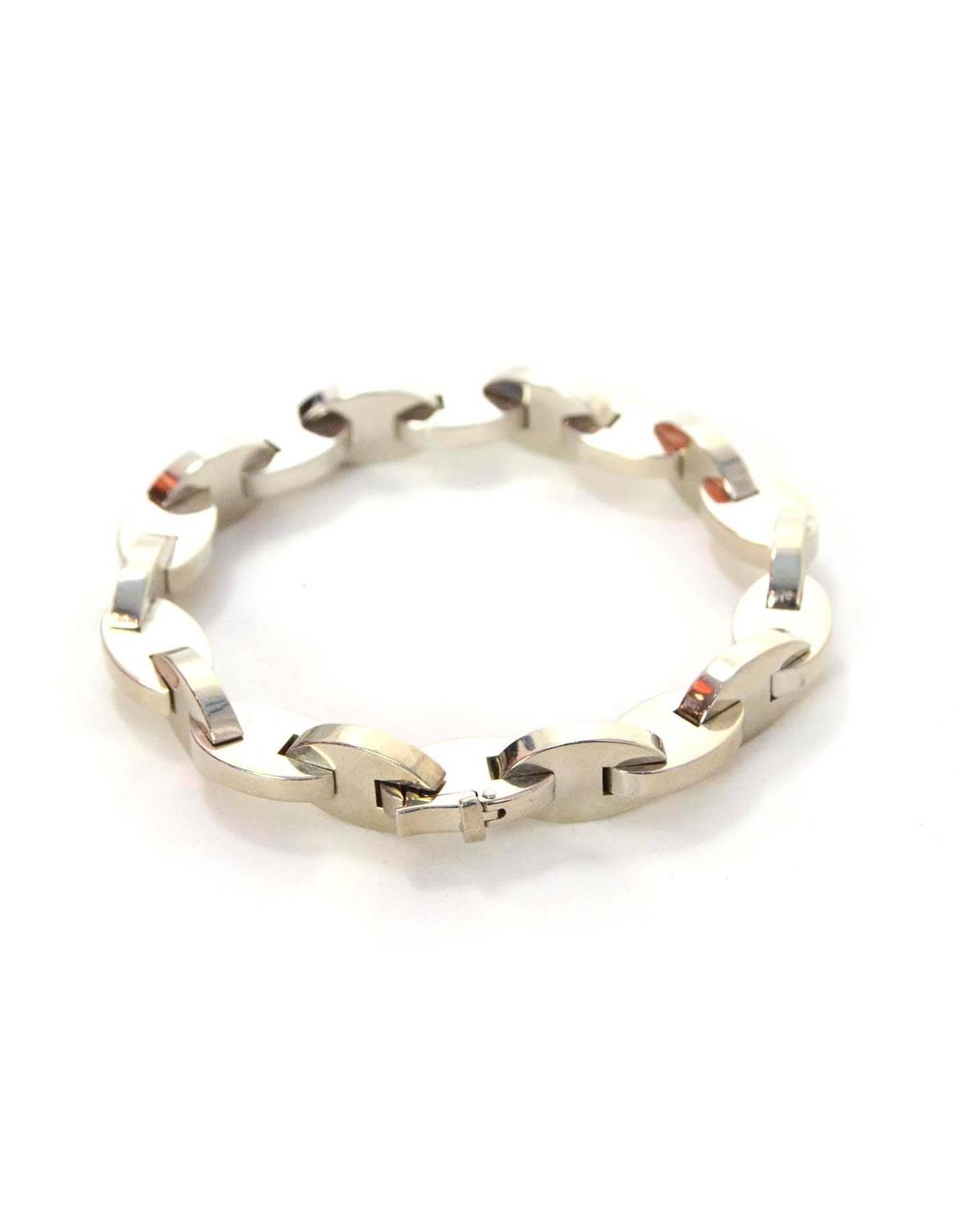 Hermes Silver Vermeil Chain Link Bracelet For Sale at 1stdibs