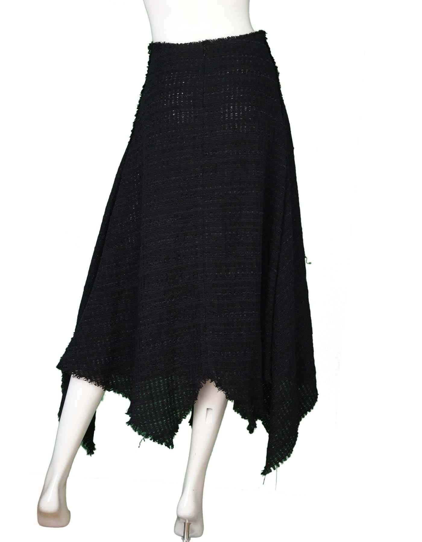 Proenza Schouler New w/ Tags Black Tweed Hankerchief Hem Skirt sz 4 rt. $1, 650 In New Condition In New York, NY