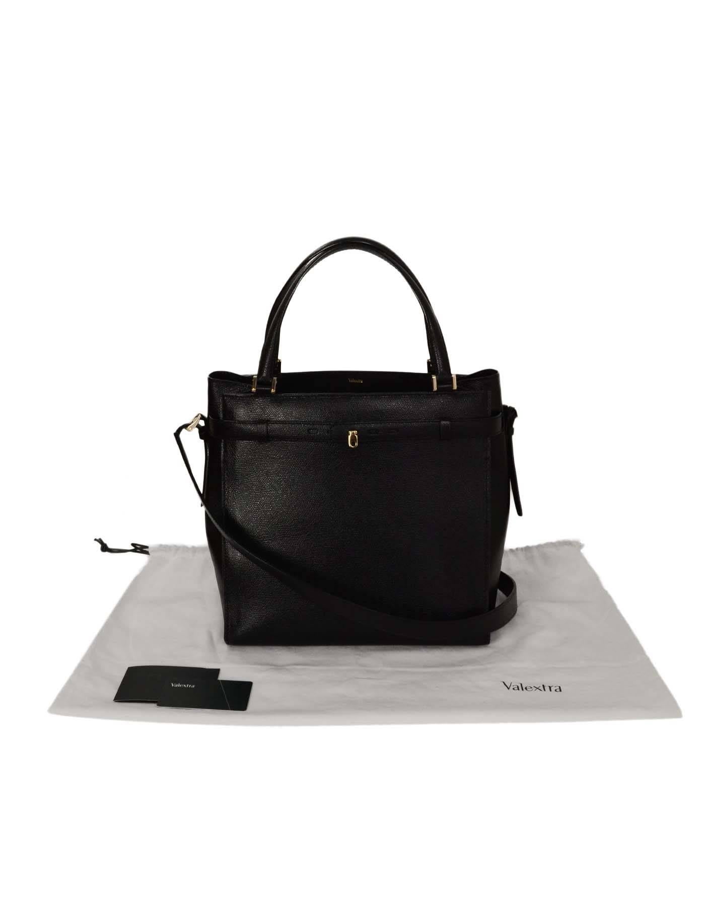 Valextra Black Textured Leather Large B-Cube Tote Bag SHW  rt. $3, 700 4