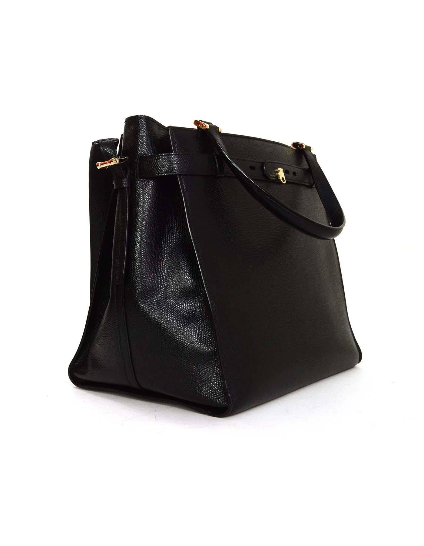 Valextra Black Textured Leather Large B-Cube Tote Bag SHW 
Features adjustable wrap-around strap detail

Made In: Italy
Color: Black
Hardware: Silvertone
Materials: Textured leather
Lining: Ivory and black leather
Closure/Opening: Open top
