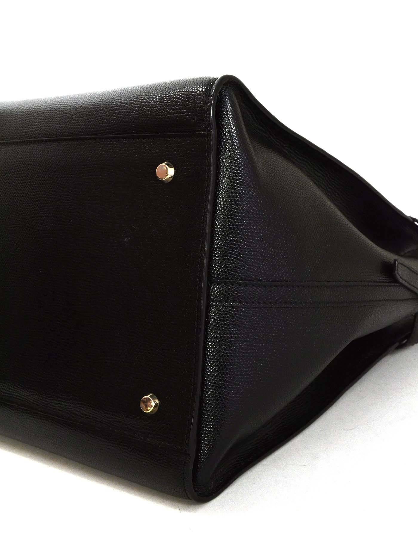 Women's Valextra Black Textured Leather Large B-Cube Tote Bag SHW  rt. $3, 700