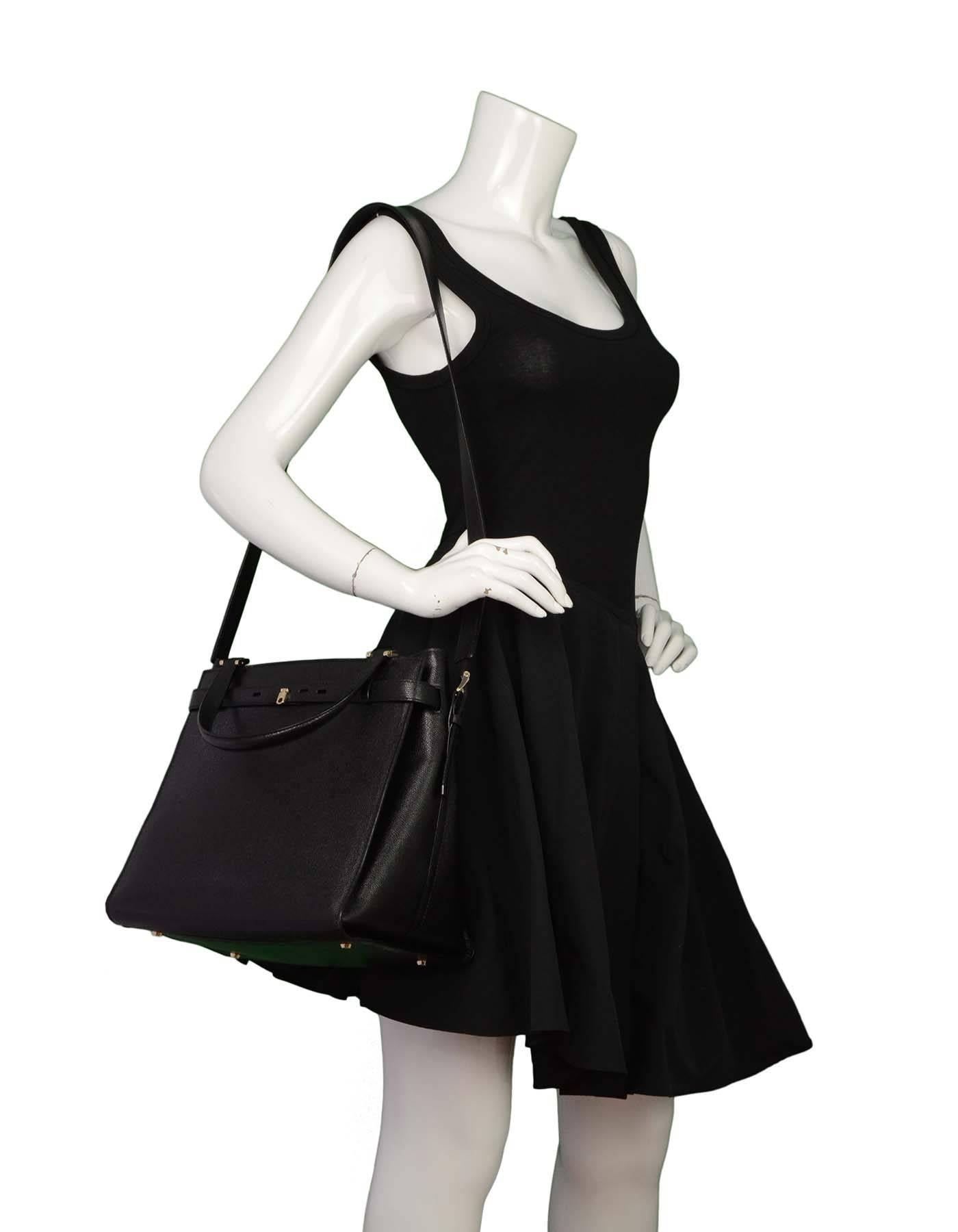 Valextra Black Textured Leather Large B-Cube Tote Bag SHW  rt. $3, 700 5