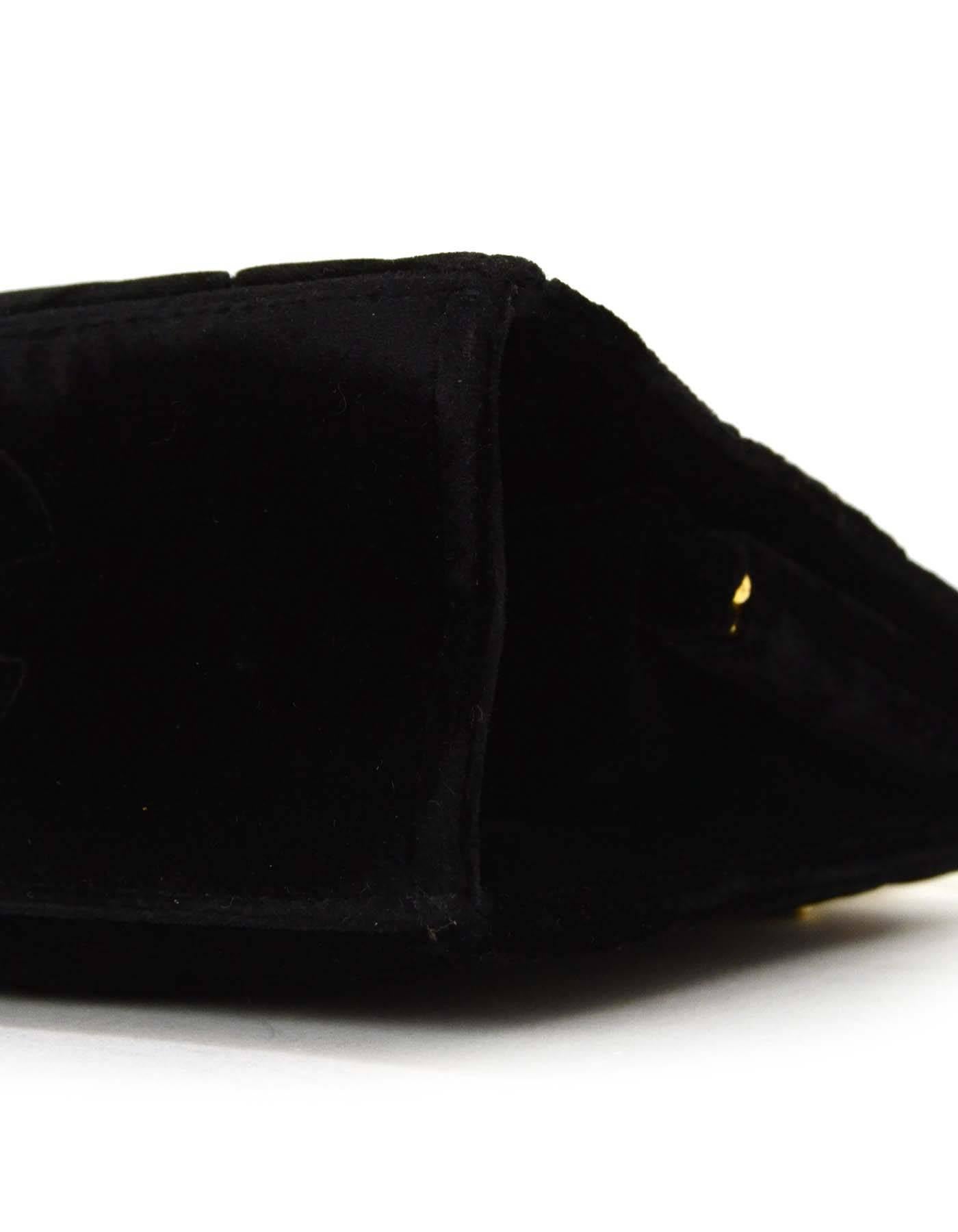 Chanel Vintage 97' Black Velvet Quilted Mini Frame Evening Bag GHW  1