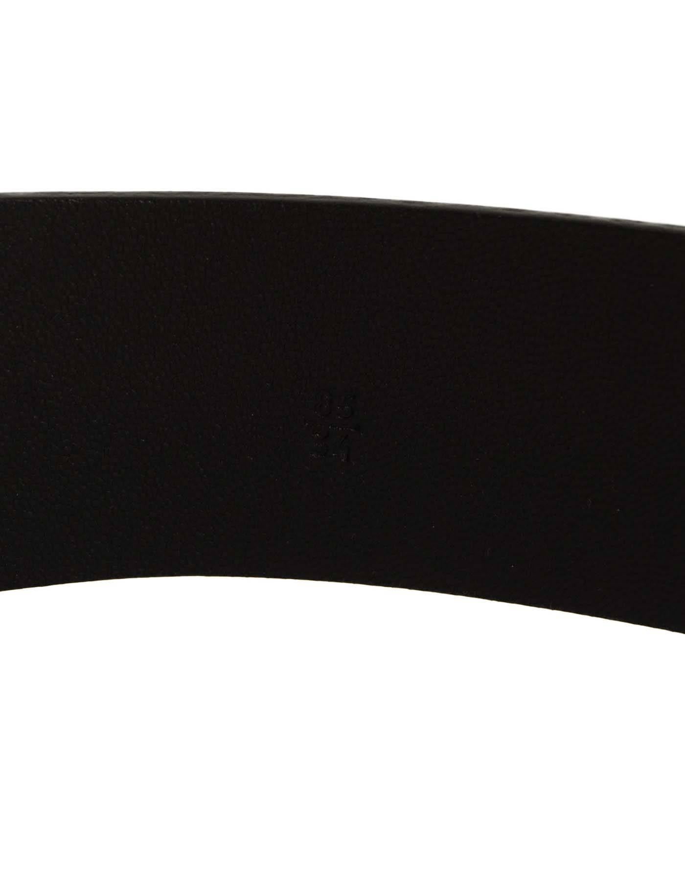 Women's Prada Black Leather Belt sz 85 SHW