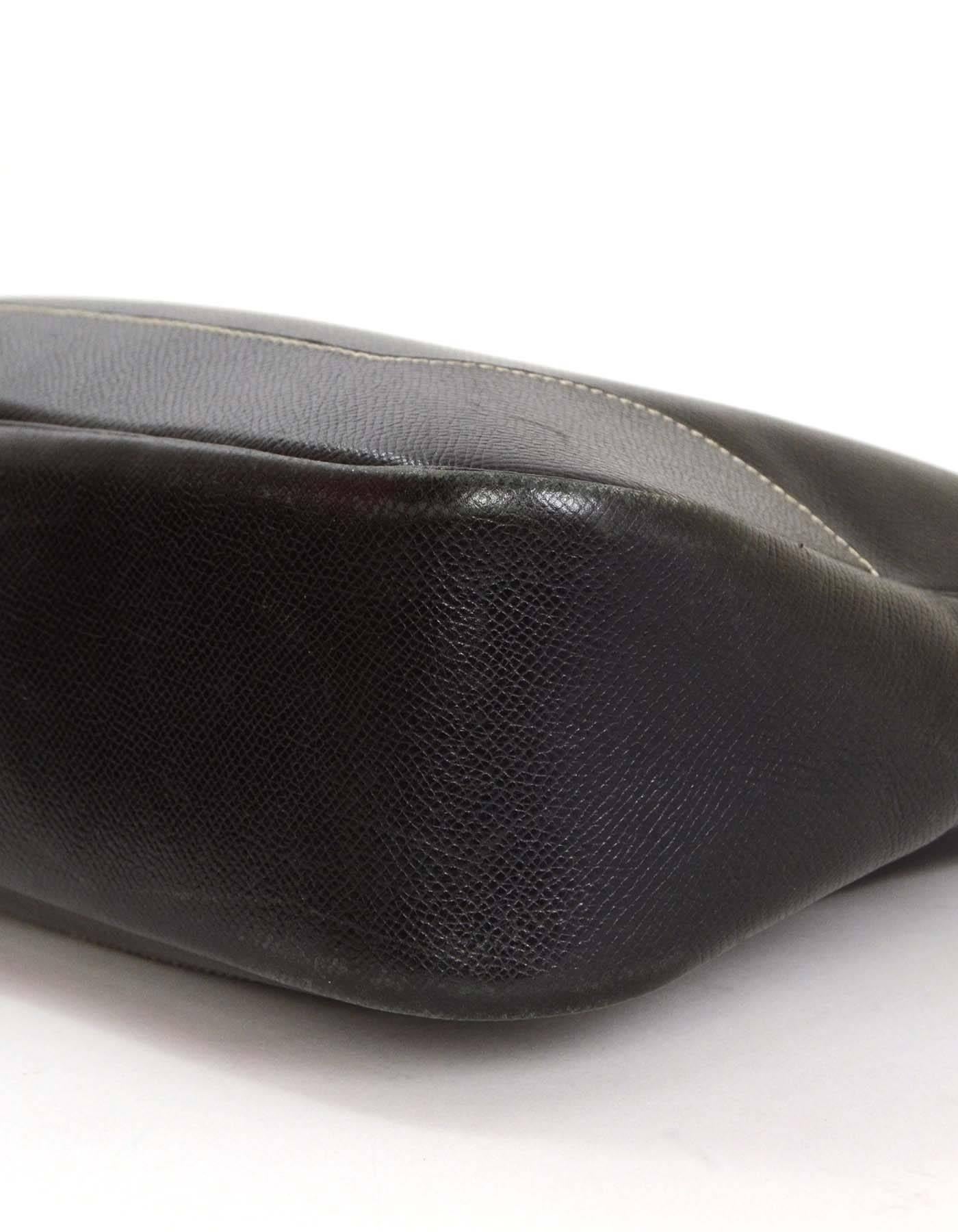 Hermes Black Epsom Leather 31cm Trim Shoulder Bag PHW 1