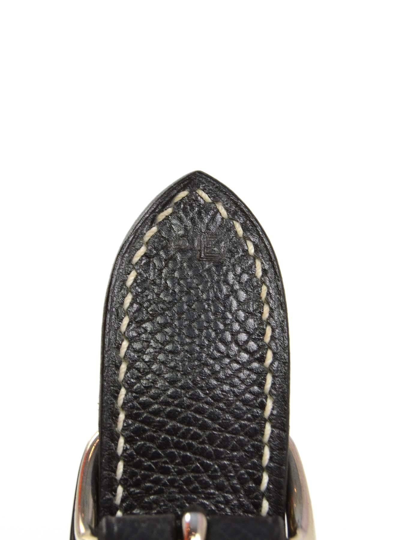 Hermes Black Epsom Leather 31cm Trim Shoulder Bag PHW 4