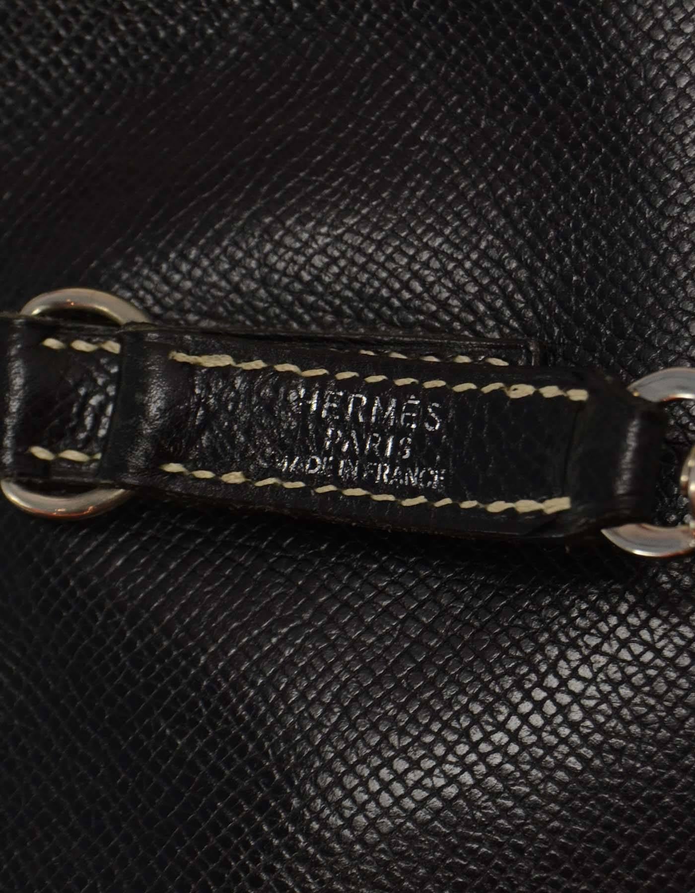 Hermes Black Epsom Leather 31cm Trim Shoulder Bag PHW 3