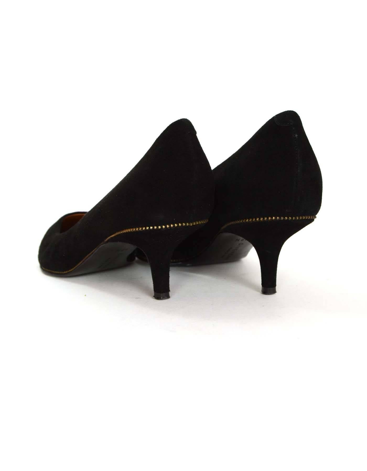 Givenchy Black Suede Kitten Heel Pumps sz 38.5 1