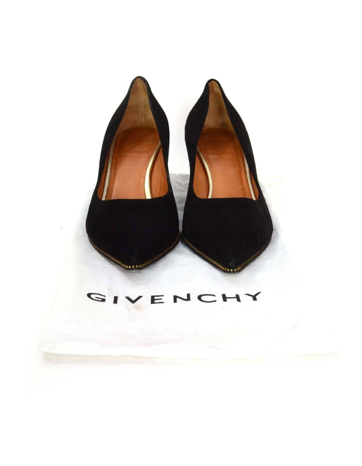 Givenchy Black Suede Kitten Heel Pumps sz 38.5 4