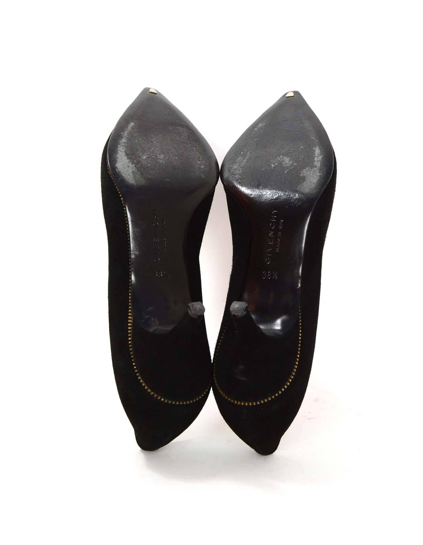 Givenchy Black Suede Kitten Heel Pumps sz 38.5 3