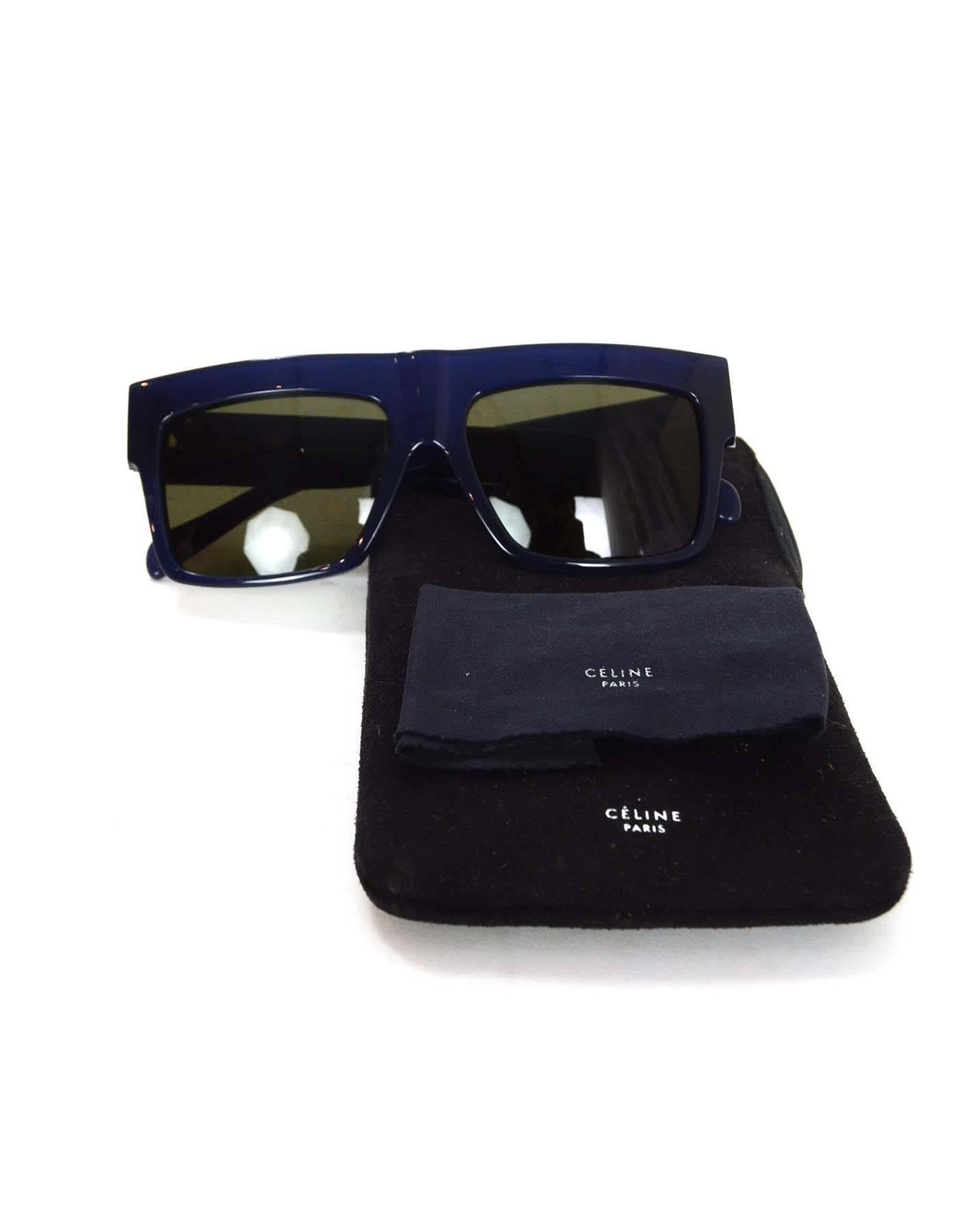 Women's Celine Blue Zz Top Square Sunglasses